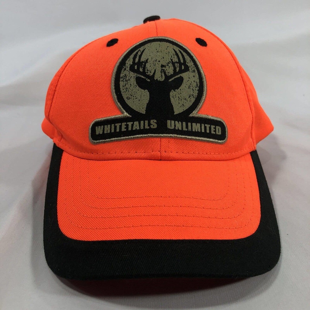 Whitetails Unlimited Hat Deer Hunting Strapback Orange Cap Adjustable One Size